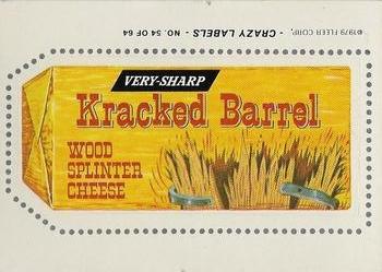 1979 Fleer Crazy Labels #54 Kracked Barrel Front