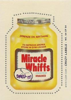 1979 Fleer Crazy Labels #64 Miracle Whiffs Front