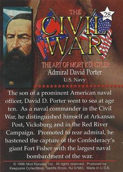 1996 Keepsake Collectibles The Civil War: The Art of Mort Kunstler #28 Admiral David Porter Back