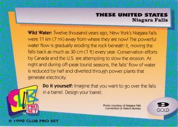 1992 Club Pro Set These United States - Gold #9 Niagara Falls Back