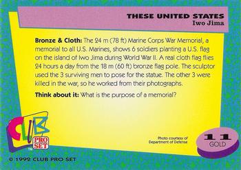 1992 Club Pro Set These United States - Gold #11 Iwo Jima Back