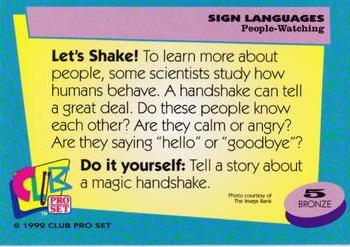 1992 Club Pro Set Sign Languages #5 People Watching Back