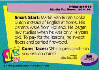 1992 Smithsonian Institute Presidents #8 Martin Van Buren Back