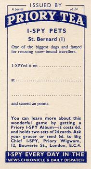 1957 Priory Tea Pets #1 St. Bernard Back