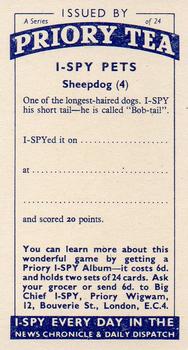 1957 Priory Tea Pets #4 Sheepdog Back