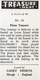 1964 Cadet Sweets Treasure Hunt #14 Pirate Treasure Back