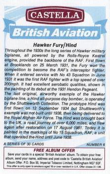 1994 Castella British Aviation #6 Hawker Fury/Hind Back