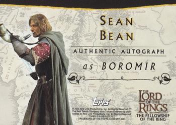 2001 Topps Lord of the Rings: The Fellowship of the Ring - Autographs #NNO Sean Bean Back