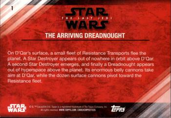 2018 Topps Star Wars The Last Jedi Series 2 - Blue #1 The Arriving Dreadnought Back