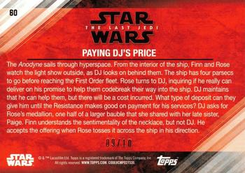 2018 Topps Star Wars The Last Jedi Series 2 - Gold #60 Paying DJ's Price Back