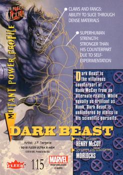 2018 Fleer Ultra X-Men #115 Dark Beast Back