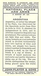 1936 Player's National Flags and Arms #2 Argentina Back