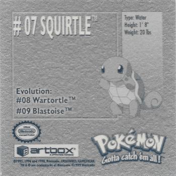 1999 Artbox Pokemon Stickers Series 1 #7 Squirtle Back