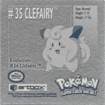 1999 Artbox Pokemon Stickers Series 1 #35 Clefairy Back