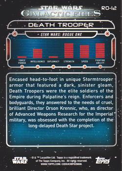 2018 Topps Star Wars: Galactic Files - Blue #RO-12 Death Trooper Back