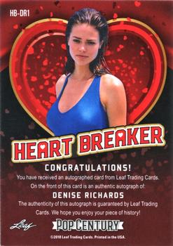 2018 Leaf Metal Pop Century - Heart Breaker Silver #HB-DR1 Denise Richards Back