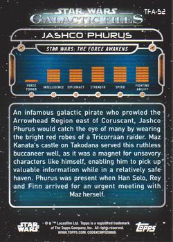 2018 Topps Star Wars: Galactic Files - Orange #TFA-52 Jashco Phurus Back