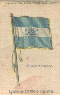 1910 American Tobacco Company National Flags Silks (S33) - Egyptienne Straights Cigarettes (Factory 2153) #NNO Nicaragua Front