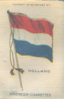 1910 American Tobacco Company National Flags Silks (S33) - Sovereign Cigarettes (Factory 30) #NNO Holland Front