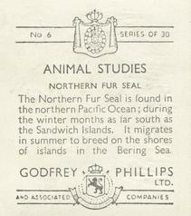 1936 Godfrey Phillips Animal Studies #6 Fur Seal Back