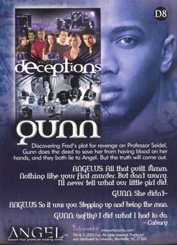 2003 Inkworks Angel Season 4 - Deceptions Foil Puzzle Cards #D8 Gunn Back