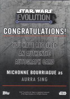 2016 Topps Star Wars Evolution - Autographs #NNO Michonne Bourriague Back