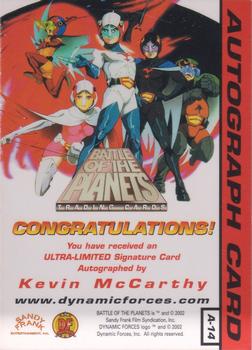 2002 Dynamic Forces Battle of the Planets - Autographs #A-14 Kevin McCarthy Back