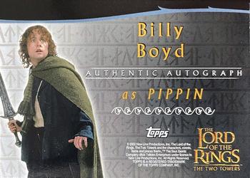2002 Topps Lord of the Rings: The Two Towers - Autographs #NNO Billy Boyd Back
