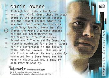2003 Inkworks X-Files Season 9 - Autographs #A18 Chris Owens Back