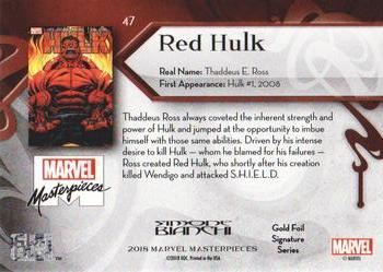 2018 Upper Deck Marvel Masterpieces - Gold Foil #47 Red Hulk Back