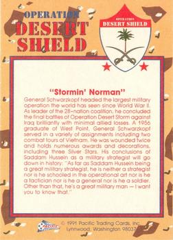 1991 Pacific Operation Desert Shield - Bordered Schwarzkopf Cards #NNO General H. Norman Schwarzkopf Back