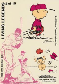 1992 ProSport Specialties Peanuts Classics - Holograms #2 Stan Musial / Charlie Brown Back