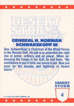 1991 Topps Desert Storm (UK) #4 General H. Norman Schwarzkopf Back
