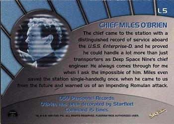 1999 SkyBox Star Trek: Deep Space Nine: Memories from the Future - Greatest Legends #L5 Chief Miles O'Brien Back