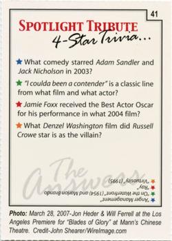 2007 Spotlight Tribute 4-Star Trivia #41 Jon Heder / Will Ferrell Back