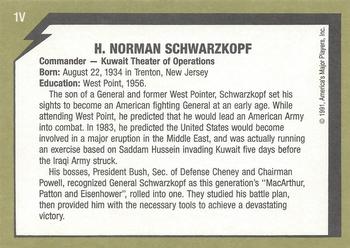 1991 America's Major Players Desert Storm Weapon Profiles Victory Edition #1V General Schwarzkopf Back
