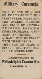 1914 Philadelphia Caramel Military Caramels (E5) #NNO Belgium Back