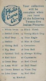 1911 Philadelphia Caramel Indian Pictures (E46) #19 Always Riding Back