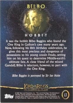 2001 Topps Lord of the Rings: The Fellowship of the Ring - Preview (UK exclusive) #L3 Bilbo Back