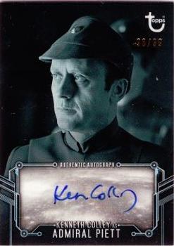 2019 Topps Star Wars Black & White: The Empire Strikes Back - Autographs Blue Hue Shift #NNO Kenneth Colley Front