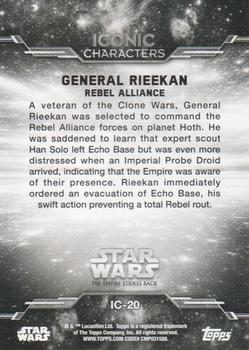 2019 Topps Star Wars Black & White: The Empire Strikes Back - Iconic Characters #IC-20 General Rieekan Back