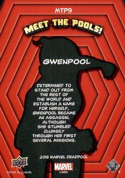 2019 Upper Deck Marvel Deadpool - Meet the Pools! #MTP9 Gwenpool Back