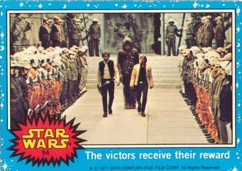 1977 Topps Star Wars (UK) #54 The Victors Receive Their Reward Front
