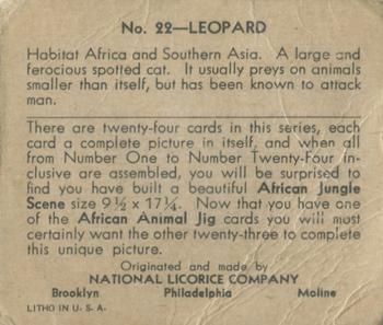 1935 National Licorice African Animal Jigs (R6) #22 Leopard Back