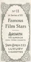 1934 Ardath Famous Film Stars #11 Conrad Veidt Back