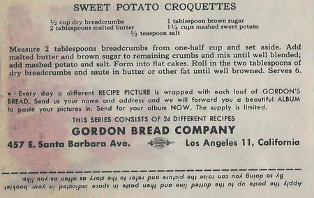 1947 Gordon's Bread Dog Pictures - Recipe Back (D39-3a) #NNO Pointer Back