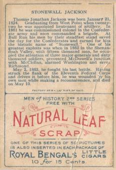 1911 American Tobacco Company Heroes of History / Men of History (T68) - Natural Leaf Scrap #NNO Gen. Stonewall Jackson Back