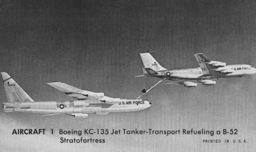 1956 Exhibits Aircraft (W452-3) #1 Boeing KC-135 Jet Tanker-Transport Refueling a B-52 Stratofortress Front
