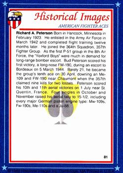 1992 Historical Images American Fighter Aces #81 Maj. Richard A. Peterson, USAAF Back
