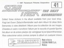 1987 Panini Star Trek: The Next Generation Stickers #41 Away team at Farpoint Back